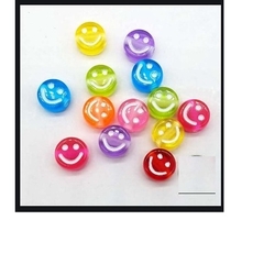 gói 340 hạt (50gam) hạt nhựa tròn 4x7mm in mặt cười, chữ, .... làm handmade, phụ kiện, trang trí tuỳ sở thích