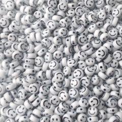 gói 340 hạt (50gam) hạt nhựa tròn 4x7mm in mặt cười, chữ, .... làm handmade, phụ kiện, trang trí tuỳ sở thích
