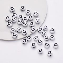 gói 340 hạt (50gam) hạt nhựa tròn 4x7mm in mặt cười, chữ, .... làm handmade, phụ kiện, trang trí tuỳ sở thích