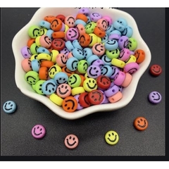 gói 340 hạt (50gam) hạt nhựa tròn 4x7mm in mặt cười, chữ, .... làm handmade, phụ kiện, trang trí tuỳ sở thích