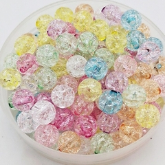 10-50gam hạt nhựa kiểu nứt 8mm, 10mm có lỗ xỏ làm vòng tay, vòng cổ , túi xách, làm handmade