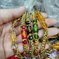 Vòng tay may mắn đan từ chỉ ngũ sắc tây tạng và mix chú Omina
