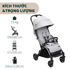 Xe đẩy gấp gọn Chicco Goody Xplus màu Pearl Grey