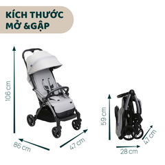 Xe đẩy gấp gọn Chicco Goody Xplus màu Pearl Grey