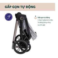 Xe đẩy 2 chiều gấp gọn tự động Bellagio - Màu ghi đá