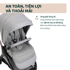 Xe đẩy 2 chiều gấp gọn tự động Bellagio - Màu ghi đá
