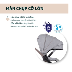 Xe đẩy 2 chiều gấp gọn tự động Bellagio - Màu ghi đá