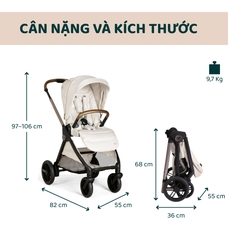 Xe đẩy 2 chiều gấp gọn tự động Bellagio - Màu be ánh kim