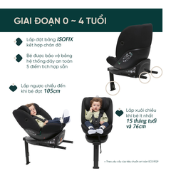 Ghế ô tô Chicco EverOne xoay 360˚ ISOFIX - Màu đen
