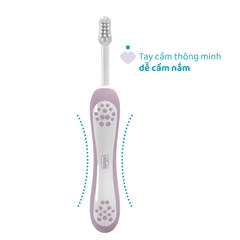 Bộ đôi bàn chải đánh răng Chicco 6-36M (Vàng - Tím hồng)
