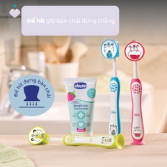 Bộ đôi bàn chải đánh răng Chicco 3-6Y (Hổ xanh - Gấu trúc)