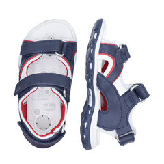 Sandal mát-xa chân bé quai dính trắng đỏ Chicco - Xanh Navy