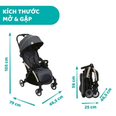 Xe đẩy Chicco Goody Plus City Map Re_lux Gấp gọn tự động 1 chạm - 1 giây