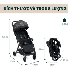 Xe đẩy gấp gọn Chicco Glee - Màu Đen họa tiết