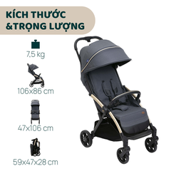 Xe đẩy gấp gọn tự động Chicco Goody Xplus - Màu Xanh ghi