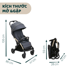 Xe đẩy gấp gọn tự động Chicco Goody Xplus - Màu Xanh ghi