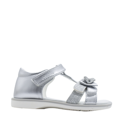 Sandal mát-xa chân bé đính nơ Chicco - Bạc Silver