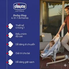 Ghế nôi di động Chicco Baby Hug 4 in 1 - Màu be ngọc trai