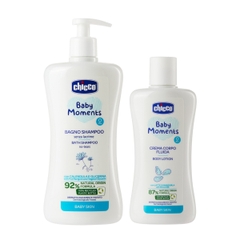 Combo Chicco Mềm Mịn 2 (Sữa tắm gội Hoa cúc 500ml & Sữa dưỡng ẩm Hạnh nhân 200ml)