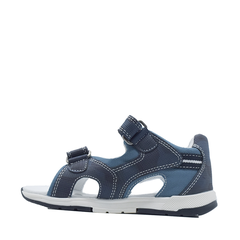 Sandal mát-xa chân bé quai dính viền trắng Chicco - Xanh Navy