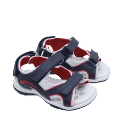 Sandal mát-xa chân bé quai dính trắng đỏ Chicco - Xanh Navy