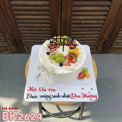 Bánh kem BK2624 hoa quả tươi nho dâu tây chúc mừng sinh nhật bạn nữ