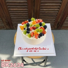 Bánh kem BK2634 trái cây tươi nho kiwi dâu chúc mừng sinh nhật con gái