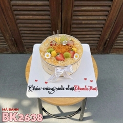 Bánh kem BK2638 bông lan trứng muối mix dâu tây chúc mừng sinh nhật bạn nữ