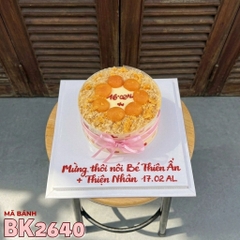Bánh kem BK2640 bông lan trứng muối chúc mừng thôi nôi em bé
