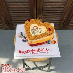 Bánh kem BK2650 trái tim bông lan trứng muối chà bông mừng sinh nhật bạn nữ