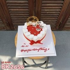 Bánh kem BK2656 trái tim nhung đỏ viền kem trắng lãng mạn tặng chồng yêu