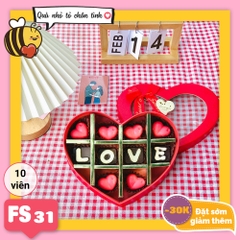 Hộp Socola Valentine trái tim 10 viên có ngăn FS31