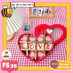 Hộp Socola Valentine trái tim 10 viên có ngăn FS35