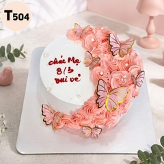 Bánh kem 8/3 T504 vườn hoa hồng nửa vầng trăng lãng mạn