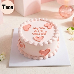 Bánh kem 8/3 T509 tạo hình trái tim hồng nổi 3D ngọt ngào