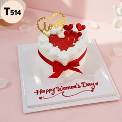 Bánh kem 8/3 T514 trái tim nhung đỏ quý phái