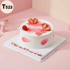 Bánh kem 8/3 T523 phong cách nghệ thuật hồng đỏ nghệ thuật