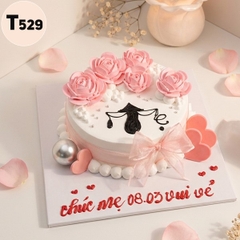 Bánh kem 8/3 T529 nón lá truyền thống và hoa hồng tinh tế