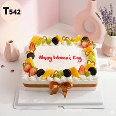 Bánh kem 8/3 T542 trang trí trái cây tươi hiện đại