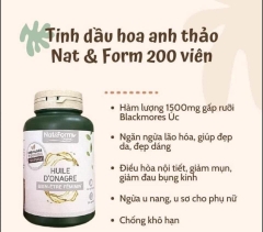 Viên Uống Tinh Dầu Hoa Anh Thảo Hữu Cơ Pháp NAT & FORM