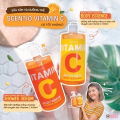 Dưỡng Thể Dưỡng Trắng Và Phục Hồi Da Chuyên Sâu Sau Khi Tắm Scentio Vitamin C 450ml
