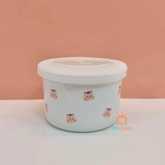 Hũ sứ chia vạch ml có nắp đậy Lion Baby