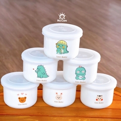Hũ sứ chia vạch ml có nắp đậy Lion Baby