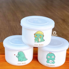 Hũ sứ chia vạch ml có nắp đậy Lion Baby