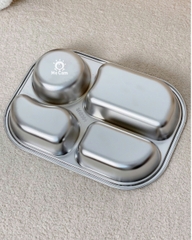 Khay ăn dặm 4 ngăn inox 304