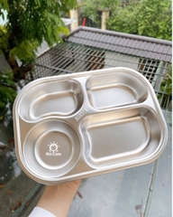 Khay ăn dặm 4 ngăn inox 304