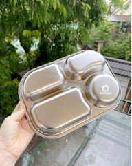 Khay ăn dặm 4 ngăn inox 304