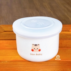 Hũ sứ chia vạch ml có nắp đậy Lion Baby
