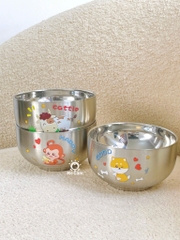 Bát inox cách nhiệt in hình dày dặn cho bé