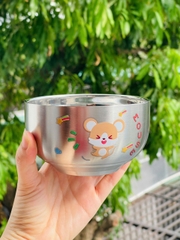 Bát inox cách nhiệt in hình dày dặn cho bé